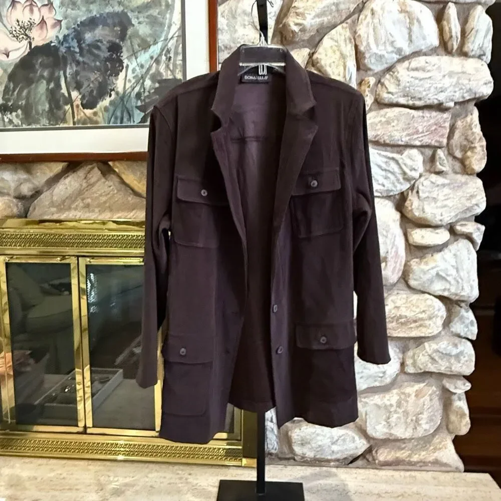 Vintage Donatella Safari Jacket/top size L utility casual button up utilitarian